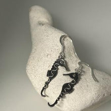 Load image into Gallery viewer, Oxidised silver seahorse earrings