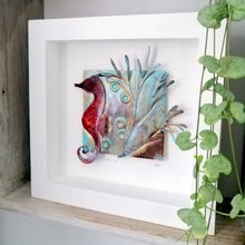 Load image into Gallery viewer, copper seahorse with seaweed metalwork picture handmade by Sharon McSwiney