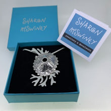 Load image into Gallery viewer, Sea urchin & seaweed pendant necklace