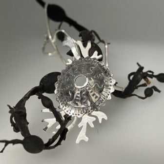 Sea urchin & seaweed pendant necklace