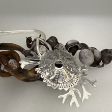 Load image into Gallery viewer, Sea urchin & seaweed pendant necklace