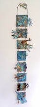 Load image into Gallery viewer, Metalwork long wall panel in copper & brass featuring seahorse with seaweed handmade by Sharon McSwiney