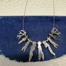 Load image into Gallery viewer, Multi seaweed sterling silver collar necklace handmade by Sharon McSwiney