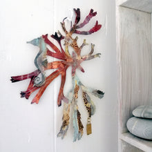 Load image into Gallery viewer, Small seaweed landscape wall art in copper & brass