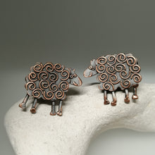 Load image into Gallery viewer, Sheep cuff links in a copper finish handmade by Sharon McSwiney