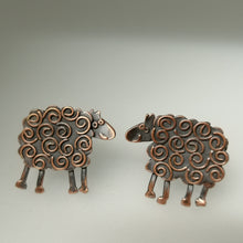 Load image into Gallery viewer, Sheep cuff links in a copper finish handmade by Sharon McSwiney