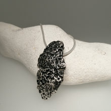 Load image into Gallery viewer, Oxidised silver beach find fragment pendant necklace by Sharon McSwiney St Ives