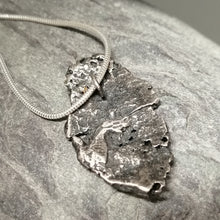Load image into Gallery viewer, Oxidised silver beach find fragment pendant necklace by Sharon McSwiney St Ives