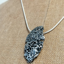 Load image into Gallery viewer, Oxidised silver beach find fragment pendant necklace by Sharon McSwiney St Ives in gift box
