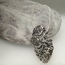 Load image into Gallery viewer, Oxidised silver beach find fragment pendant necklace by Sharon McSwiney St Ives