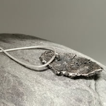 Load image into Gallery viewer, Oxidised silver beach find fragment pendant necklace by Sharon McSwiney St Ives in gift box