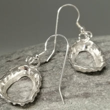 Load image into Gallery viewer, Godrevy limpet shell silver drop earrings handmade by Sharon McSwiney