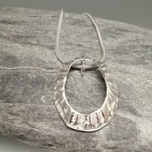Load image into Gallery viewer, Large Marazion beach limpet silver necklace handmade by Sharon McSwiney St Ives
