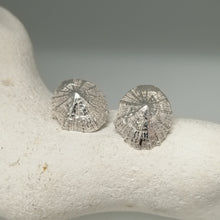 Load image into Gallery viewer, Small Marazion silver limpet shell stud earrings handmade by Sharon McSwiney