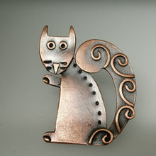 Load image into Gallery viewer, Squirrel brooch in a copper finish handmade by Sharon McSwiney