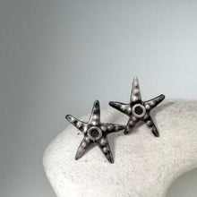 Load image into Gallery viewer, Oxidised starfish stud earrings
