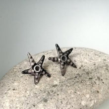 Load image into Gallery viewer, Oxidised starfish stud earrings