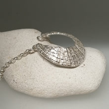 Load image into Gallery viewer, St Ives Harbour silver limpet pendant necklace handmade by Sharon McSwiney