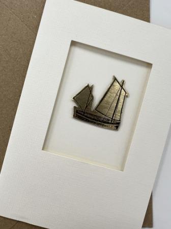 St Ives jumbo boat greetings card