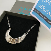 Load image into Gallery viewer, sterling silver limpet fragment necklace from St Ives handmade by Sharon McSwiney in a gift box