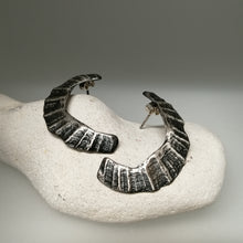 Load image into Gallery viewer, St Ives limpet fragment oxidised earrings