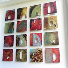 Load image into Gallery viewer, 16 Textured metalwork squares individually handmade by Sharon McSwiney
