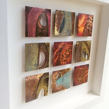 Load image into Gallery viewer, Textured metalwork squares individually handmade by Sharon McSwiney