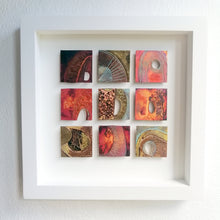 Load image into Gallery viewer, 9 Textured metalwork squares individually handmade by Sharon McSwiney