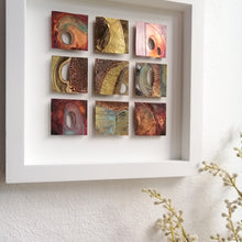 Load image into Gallery viewer, 9 Textured metalwork squares individually handmade by Sharon McSwiney