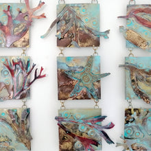 Load image into Gallery viewer, Triple seaweed panel in copper & brass handmade by Sharon McSwiney