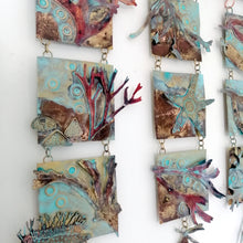 Load image into Gallery viewer, Triple seaweed panel in copper & brass handmade by Sharon McSwiney