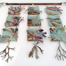 Load image into Gallery viewer, Triple seaweed panel in copper & brass handmade by Sharon McSwiney