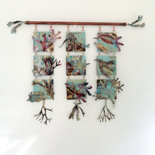 Load image into Gallery viewer, Triple seaweed panel in copper & brass handmade by Sharon McSwiney