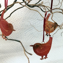 Load image into Gallery viewer, Jenny wren bird decoration in copper handmade by Sharon McSwiney