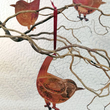 Load image into Gallery viewer, Jenny wren bird decoration in copper handmade by Sharon McSwiney