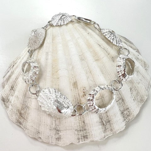 Cornish coast silver limpet bracelet