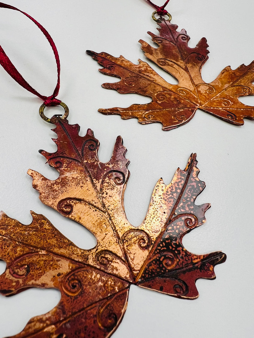 Large acer leaf decoration in copper