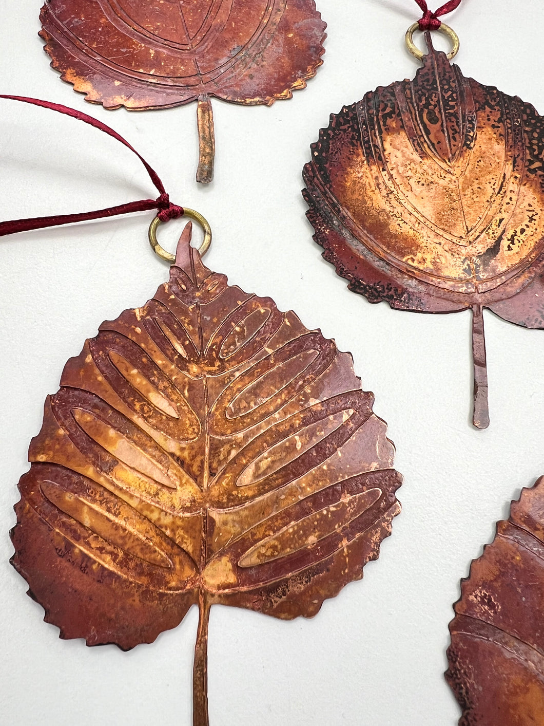 Lime leaf decoration in copper