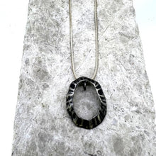 Load image into Gallery viewer, Large Marazion limpet oxidised silver necklace pendant
