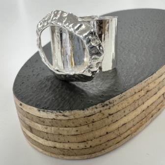 Large Marazion adjustable silver limpet shell ring