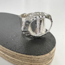 Load image into Gallery viewer, Large Marazion adjustable silver limpet shell ring
