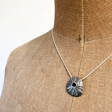 Load image into Gallery viewer, Mevagissey no 2 limpet necklace oxidised silver pendant
