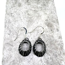 Load image into Gallery viewer, Oxidised Prussia Cove limpet drop earrings
