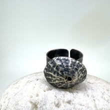 Load image into Gallery viewer, Sennen Cove adjustable limpet shell oxidised ring
