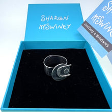 Load image into Gallery viewer, Arc ring oxidised silver
