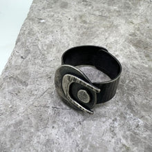 Load image into Gallery viewer, Arc ring oxidised silver
