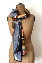 Load image into Gallery viewer, ‘Autumn sunset’ long silk scarf
