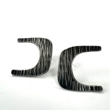 Load image into Gallery viewer, Cut out oxidised sterling silver stud earrings
