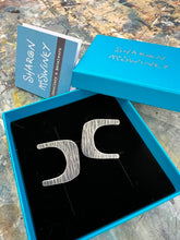 Load image into Gallery viewer, Cut out oxidised sterling silver stud earrings
