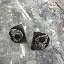 Load image into Gallery viewer, Form stud oxidised silver earrings
